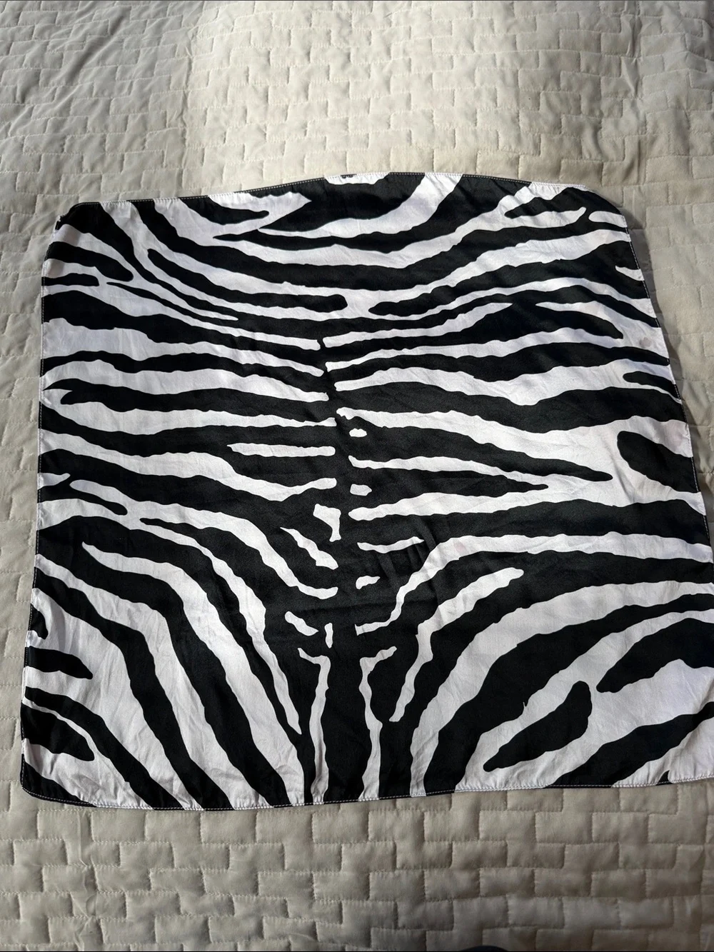 Nick & Nora Black and Light Pink Zebra Print Scarf